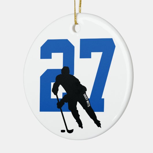 Aangepast aangepast nummer van Aangepaste Hockey P Keramisch Ornament (Links)