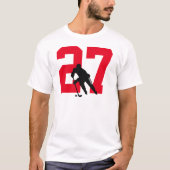 Aangepast, aangepast nummer van Hockey Player rood T-shirt (Voorkant)