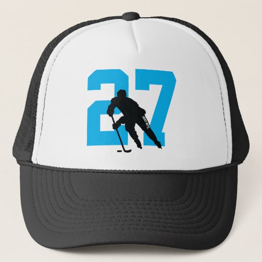 Aangepast aangepast nummer van Hockey Player Trucker Pet (Voorkant)
