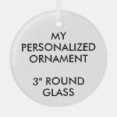 Aangepast, aangepast ORNAMENT 3-inch ROND GLAS (Voorkant)