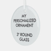 Aangepast, aangepast ORNAMENT 3-inch ROND GLAS (Voorkant links)