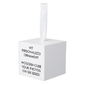 Aangepast, aangepast ORNAMENT met 2-inch WOOD FOTO (Voorkant hoekig)