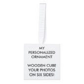 Aangepast, aangepast ORNAMENT met 2-inch WOOD FOTO (Voorkant)