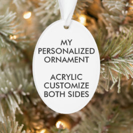 Aangepast, aangepast OVAL ACRYLIC FOTO-ORNAMENT Ornament