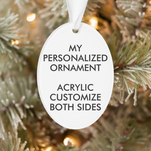 Aangepast, aangepast OVAL ACRYLIC FOTO-ORNAMENT Ornament (Boom)