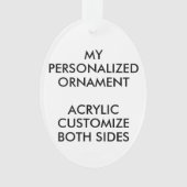 Aangepast, aangepast OVAL ACRYLIC FOTO-ORNAMENT Ornament (voorkant)