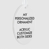 Aangepast, aangepast OVAL ACRYLIC FOTO-ORNAMENT Ornament (voorkant)