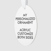 Aangepast, aangepast OVAL ACRYLIC FOTO-ORNAMENT Ornament (voorkant)