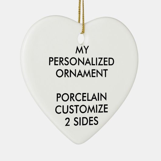 Aangepast, aangepast PORCELAIN HART FOTO-ORNAMENT Keramisch Ornament (Rechts)