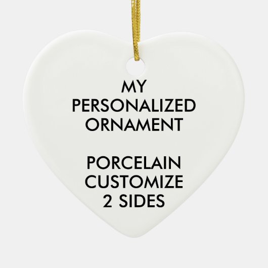 Aangepast, aangepast PORCELAIN HART FOTO-ORNAMENT Keramisch Ornament (Voorkant)