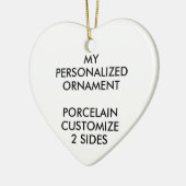 Aangepast, aangepast PORCELAIN HART FOTO-ORNAMENT Keramisch Ornament (Links)