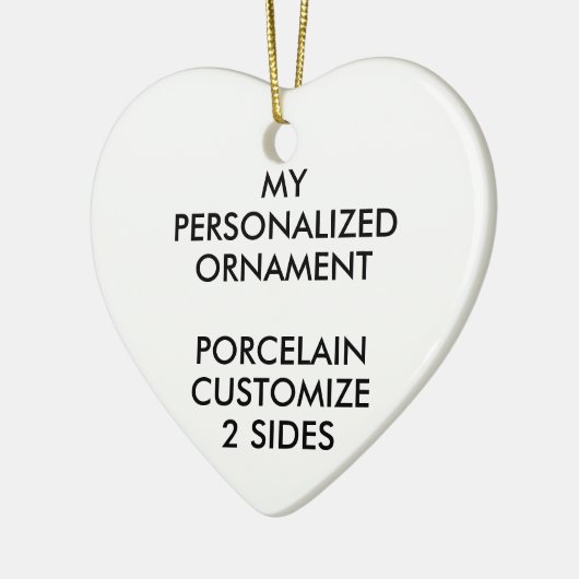 Aangepast, aangepast PORCELAIN HART FOTO-ORNAMENT Keramisch Ornament (Links)