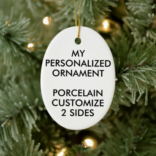 Aangepast, aangepast PORCELAIN OVAL FOTO-ORNAMENT Keramisch Ornament (Boom)