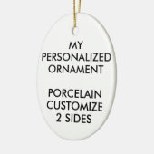 Aangepast, aangepast PORCELAIN OVAL FOTO-ORNAMENT Keramisch Ornament (Links)