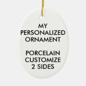 Aangepast, aangepast PORCELAIN OVAL FOTO-ORNAMENT Keramisch Ornament (Voorkant)