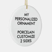 Aangepast, aangepast PORCELAIN RONDE FOTO-ORNAMENT Keramisch Ornament (Rechts)