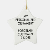 Aangepast, aangepast PORCELAIN STAR FOTO-ORNAMENT Keramisch Ornament (Rechts)