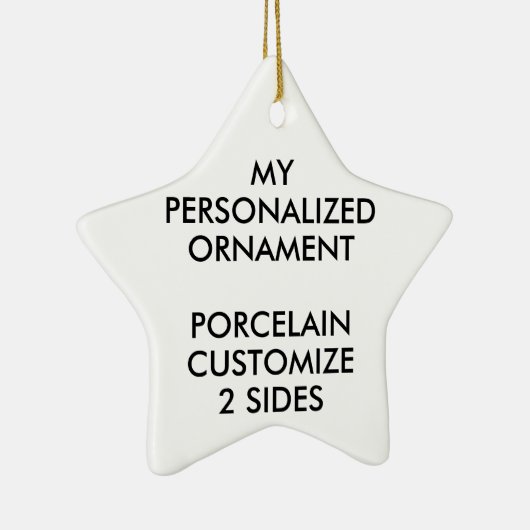 Aangepast, aangepast PORCELAIN STAR FOTO-ORNAMENT Keramisch Ornament (Rechts)