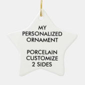 Aangepast, aangepast PORCELAIN STAR FOTO-ORNAMENT Keramisch Ornament (Voorkant)