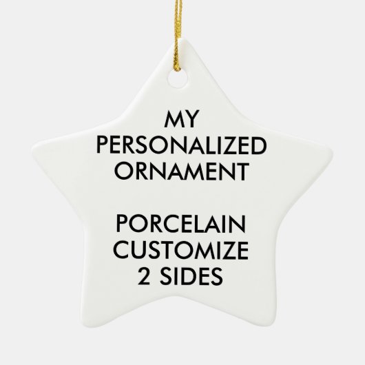 Aangepast, aangepast PORCELAIN STAR FOTO-ORNAMENT Keramisch Ornament (Voorkant)