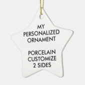 Aangepast, aangepast PORCELAIN STAR FOTO-ORNAMENT Keramisch Ornament (Links)