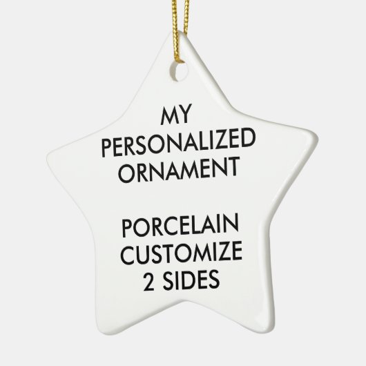 Aangepast, aangepast PORCELAIN STAR FOTO-ORNAMENT Keramisch Ornament (Links)