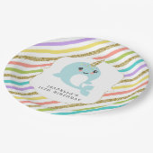 Aangepast aangepast regenbooglitter op Narwhal Papieren Bordje (Gekanteld)