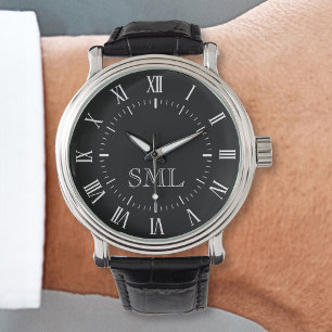 Aangepast aangepast Romeins Initiaal-nummer Horloge