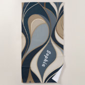 Aangepast aangepast speciaal ingericht blauwe golv strandlaken (Voorkant)