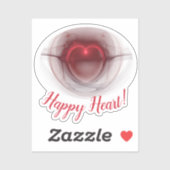 Aangepast, aangepast, verlicht hart fractal sticker (Vel)