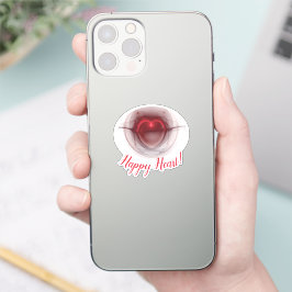 Aangepast, aangepast, verlicht hart fractal sticker