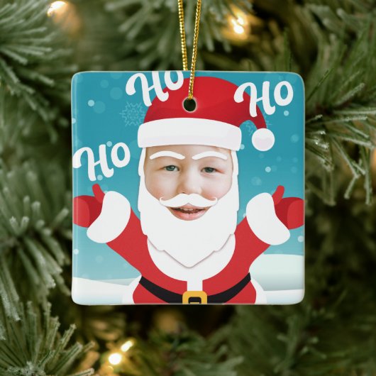 Aangepast aangepast Voeg je eigen fotokerstmis toe Keramisch Ornament (Boom)