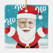 Aangepast aangepast Voeg je eigen fotokerstmis toe Keramisch Ornament (Achterkant)