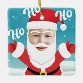 Aangepast aangepast Voeg je eigen fotokerstmis toe Keramisch Ornament (Voorkant)