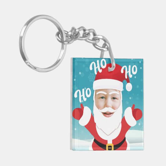 Aangepast aangepast Voeg je eigen fotokerstmis toe Sleutelhanger (Voorkant Links)