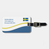 Aangepast aangepast Zweedse vlag Bagagelabel (Voorkant horizontaal)