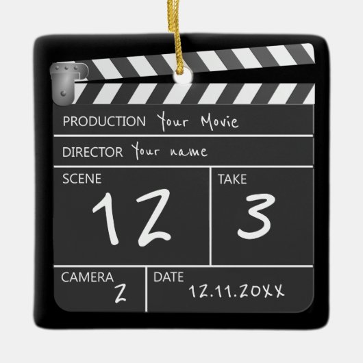 Aangepast aangepaste filmklapbord voor nieuwighede keramisch ornament (Voorkant)