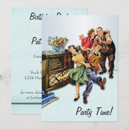 Aangepast aangepaste uitwijktijd van Sock Hop Part Kaart (Voorkant / Achterkant)