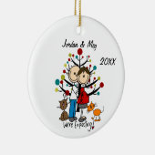 Aangepast aanstaande paar met twee katten Ornament (Rechts)