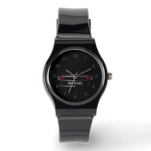 Aangepast aantal zwarte Chevy Camaro-Jouw namen Horloge