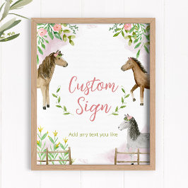 Aangepast aantekennummer voor paardengeboorte bewe poster