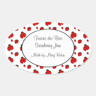 Aangepast aardbei patroon inmaak sticker