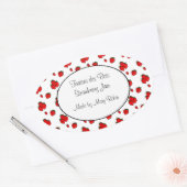 Aangepast aardbei patroon inmaak sticker (Envelop)