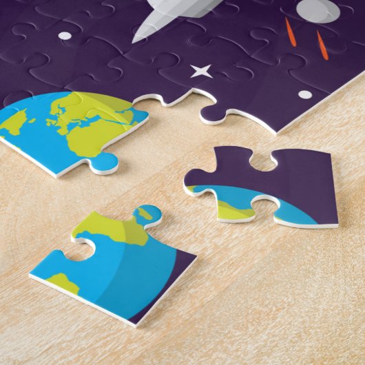 Aangepast, Aarde, raketschepen, planeten, universu Legpuzzel (Zijkant)