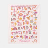 Aangepast ABC-dier Fleece Deken (Voorkant)