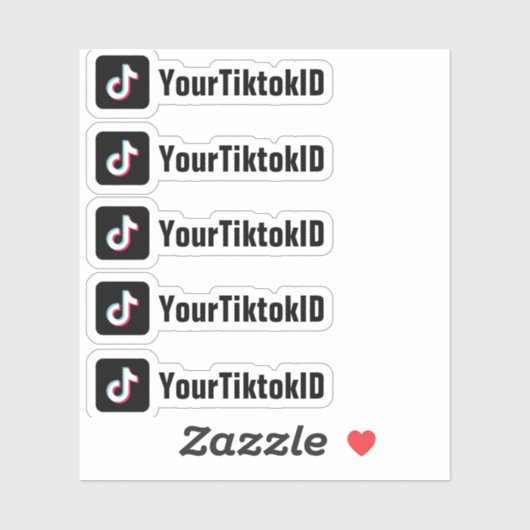 Aangepast abonnement voor sociale media op Tok Sticker (Vel)