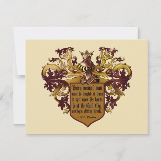 Aangepast abonnement zwarte vlag Mencken-offerte Kaart (Voorkant)