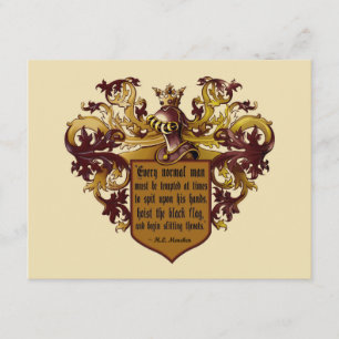 Aangepast abonnement zwarte vlag Mencken-offerte Kaart