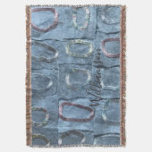 Aangepast abstract blauw geometrisch patchwork uit deken (Voorkant Verticaal)