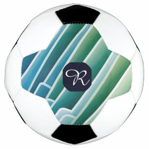 Aangepast Abstract Blauw Groen Voetbal met Initiaa